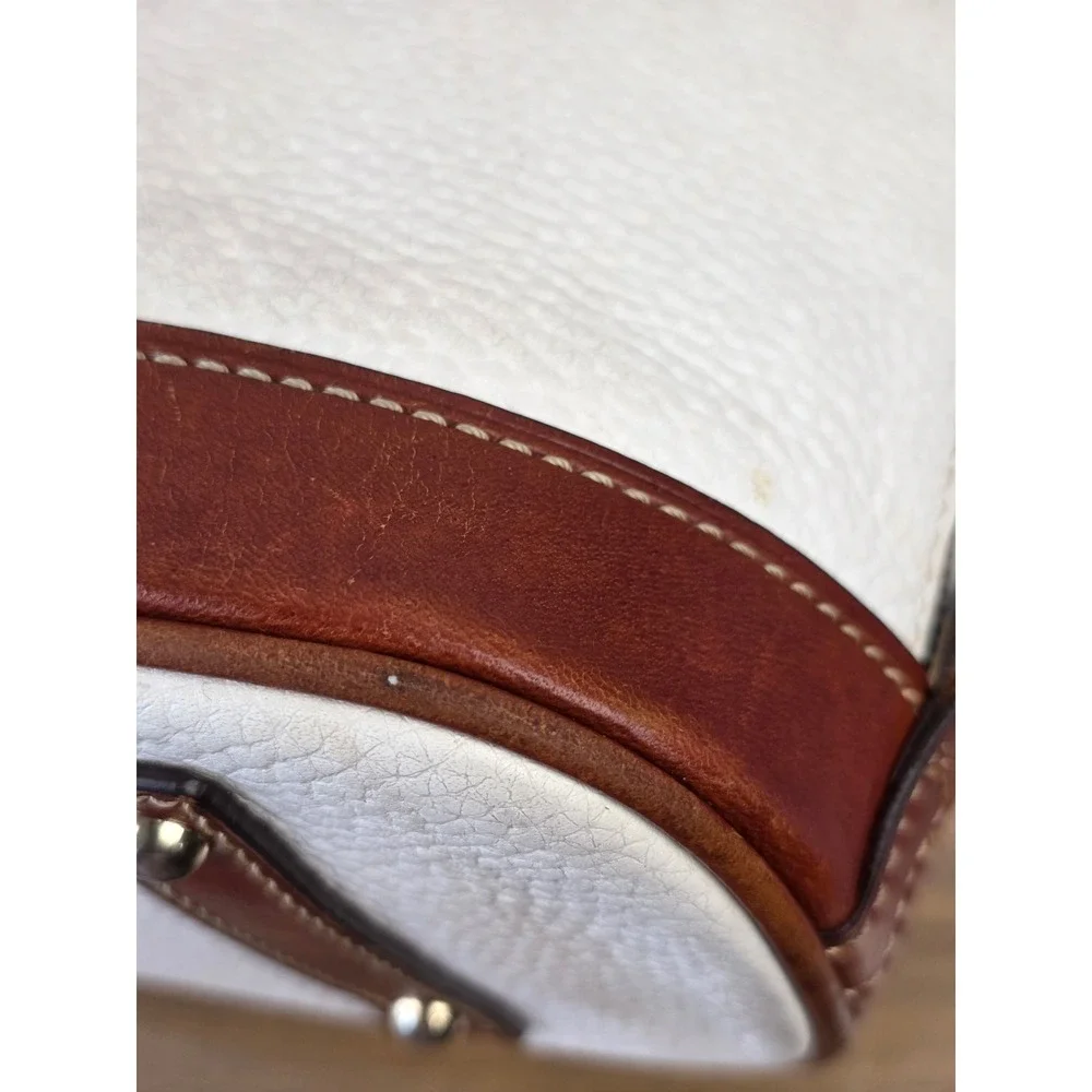 Dooney & Bourke Zip Zip Domed Satchel Pebble Grain Leather Crossbody Bag White